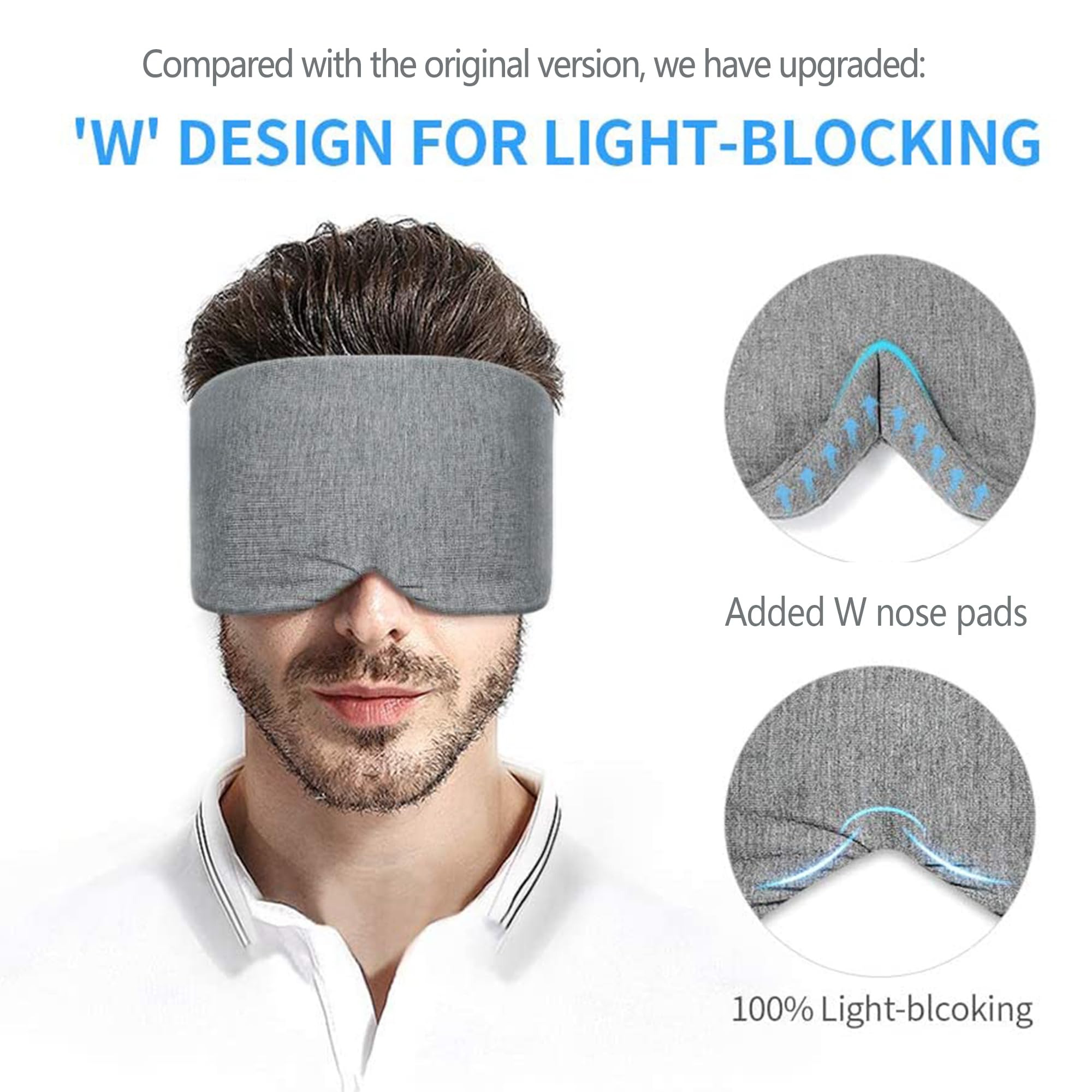FRESHME Cotton Sleep Eye Mask - Blackout & Adjustable Strap

