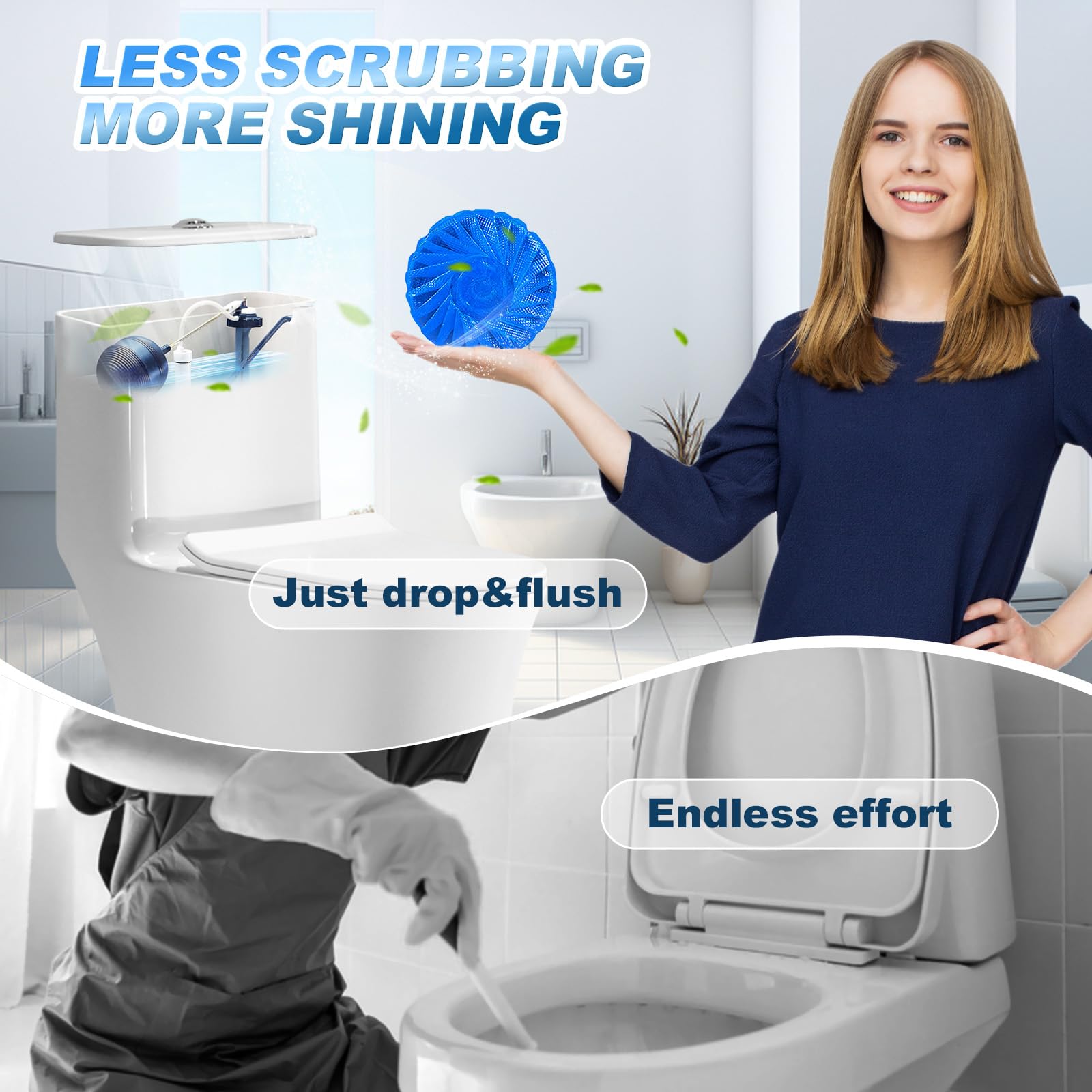 KIISIISO Automatic Toilet Bowl Cleaner Tablets - Drop-In

