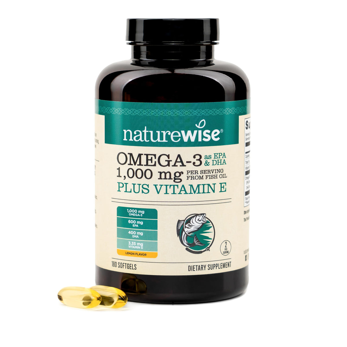 NatureWise Omega-3 + Vitamin E Softgels