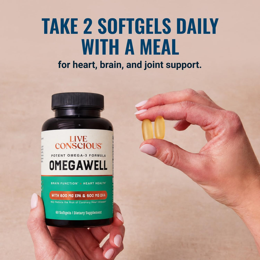 Live Conscious OmegaWell Omega-3 Fish Oil Softgels

