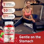 ZHPHK Iron Gummies – 65mg Iron with Folate, Gluten-Free

