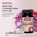 Jarrow Formulas Methyl B-12 & Folate Vitamin B9 & B12

