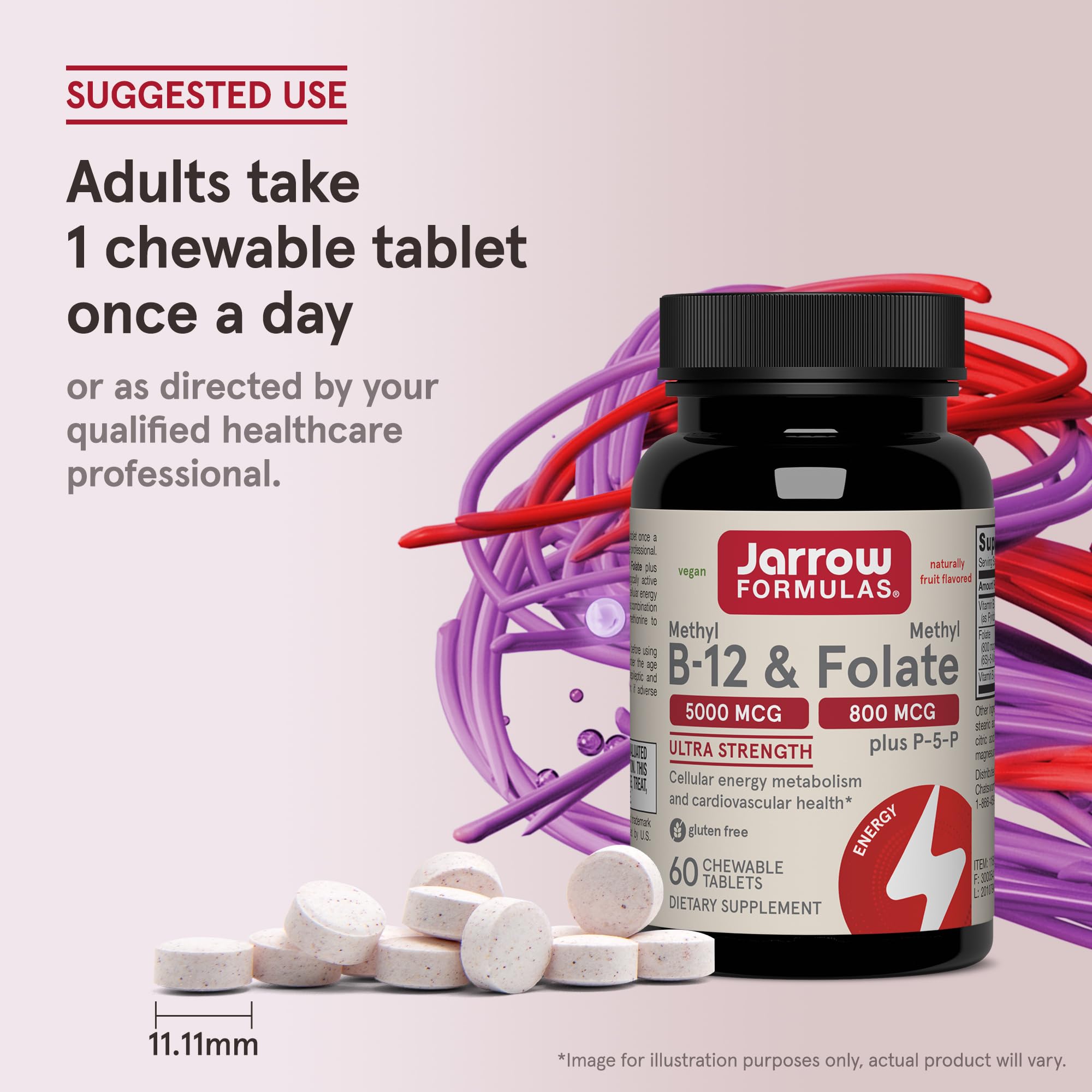 Jarrow Formulas Methyl B-12 & Folate Vitamin B9 & B12

