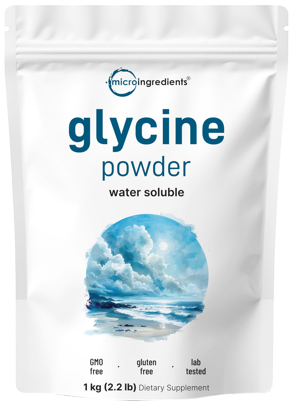 Micro Ingredients Glycine Powder 1000 mg per Serving, Unflavored & Water Soluble