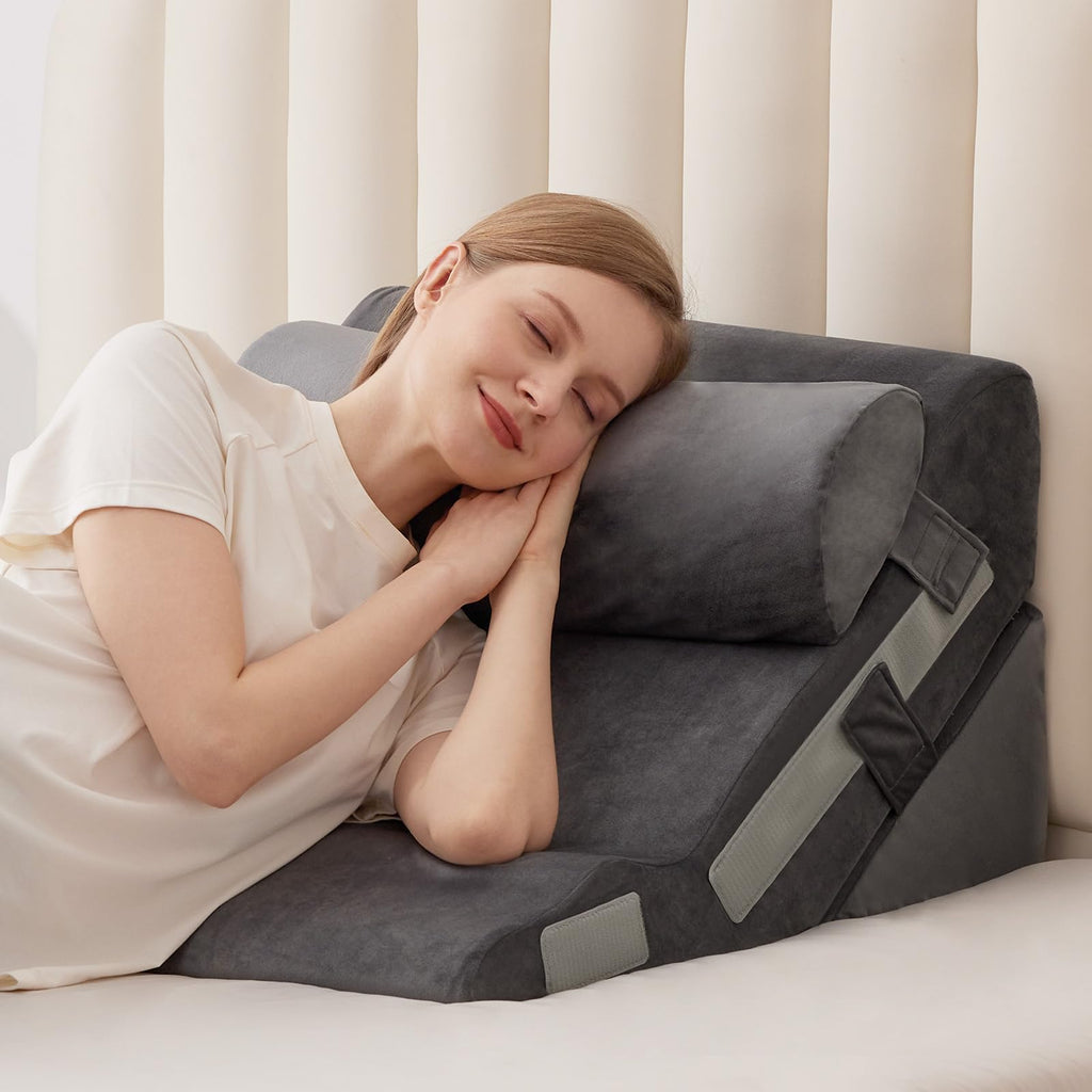 MEGCXIT Bed Wedge Pillow for Sleep Apnea – 23.6-Inch Wide Triangle Wedge