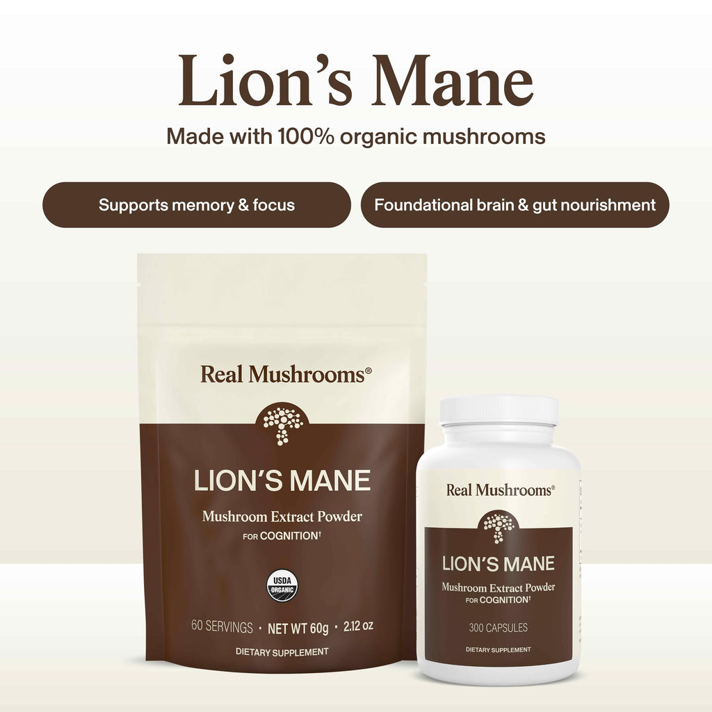 Real Mushrooms Lion's Mane Mushroom Powder Extract - Organic

