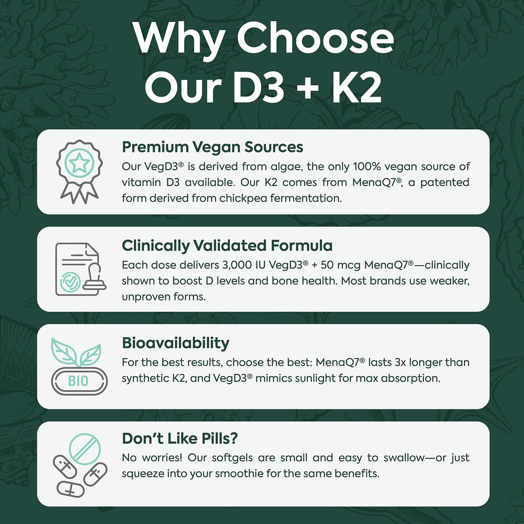 Organics Ocean D3 with K2 Vegan Vitamin D3

