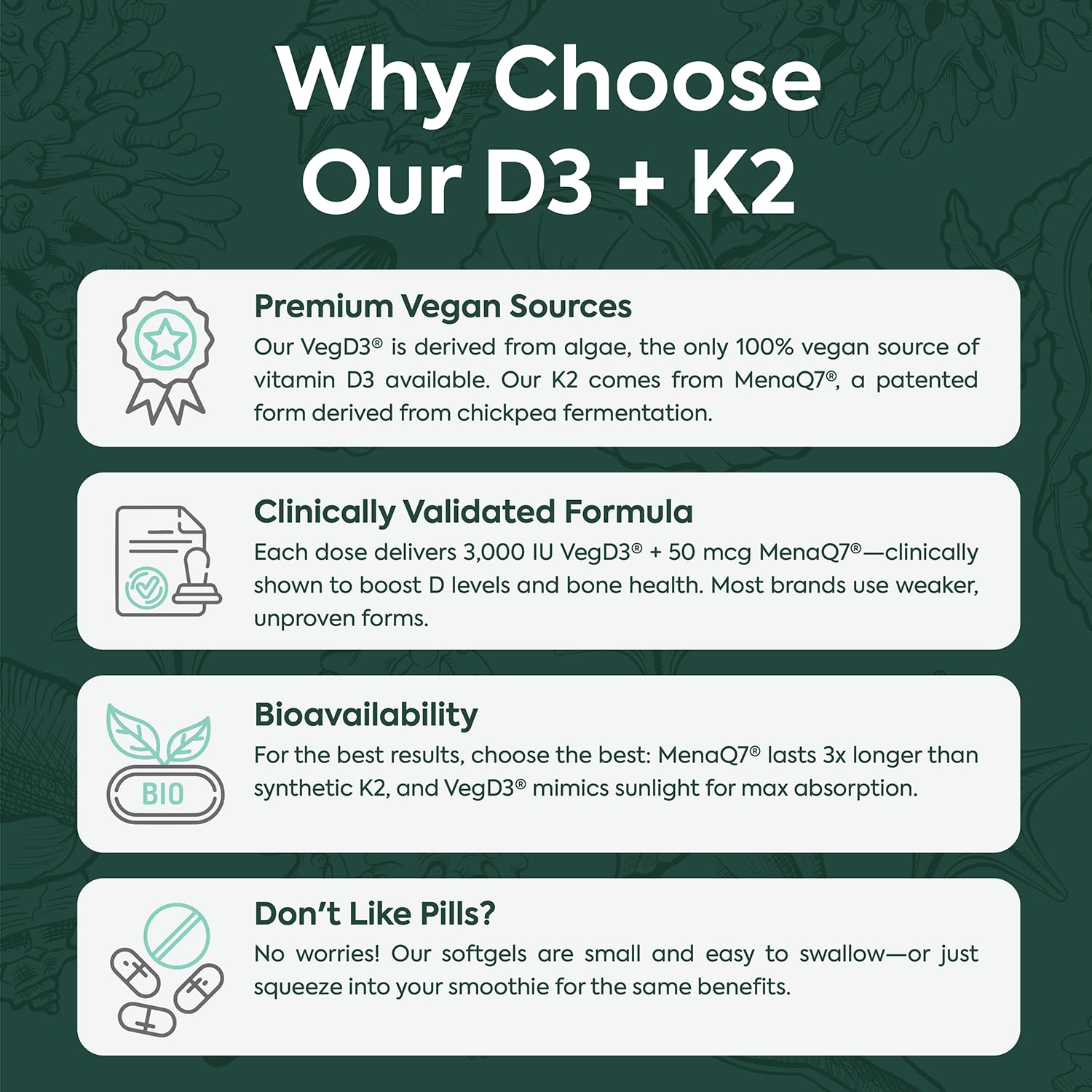 Organics Ocean D3 with K2 Vegan Vitamin D3

