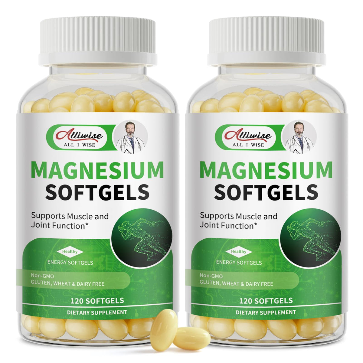 Alliwise Magnesium Glycinate Softgels 500mg Sleep & Muscle Support
