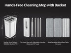 Joymoop Wall Mop and Bucket Set - Flat Floor Cleaning System

