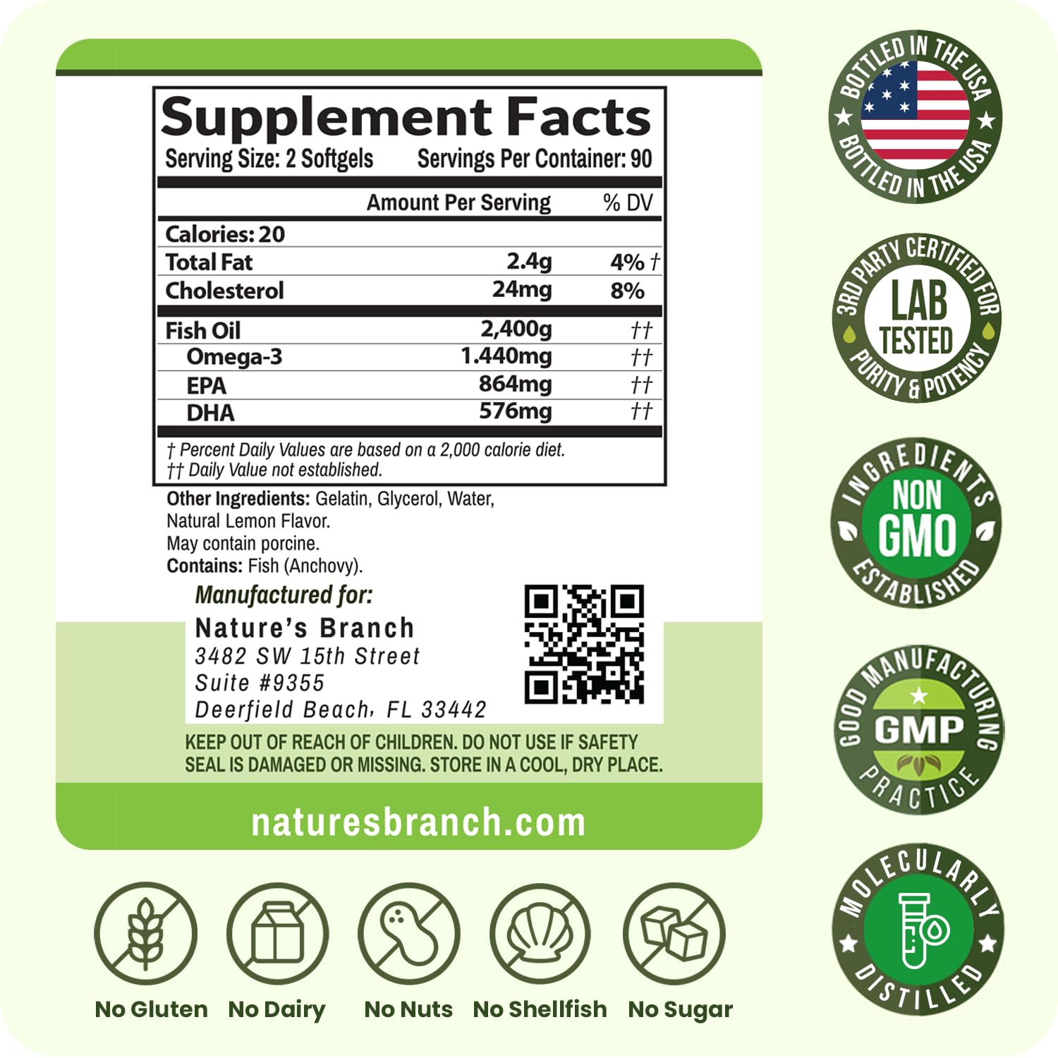 Omega-3 Fish Oil Triple Strength – Burpless Lemon

