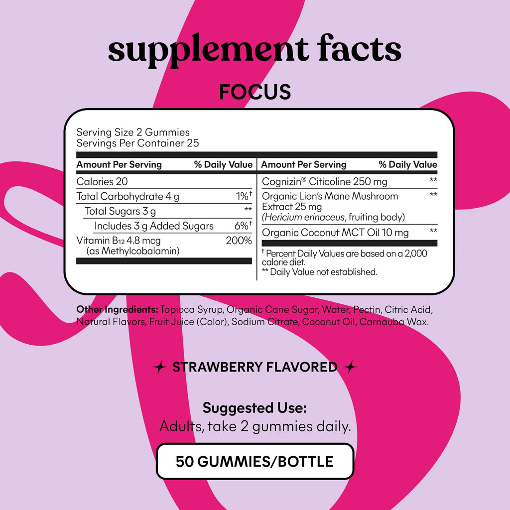 Lemme Focus Concentration Gummies | Cognizin Citicoline

