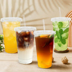 Lamosi Clear Plastic Cups with Lids & Straws – To-Go

