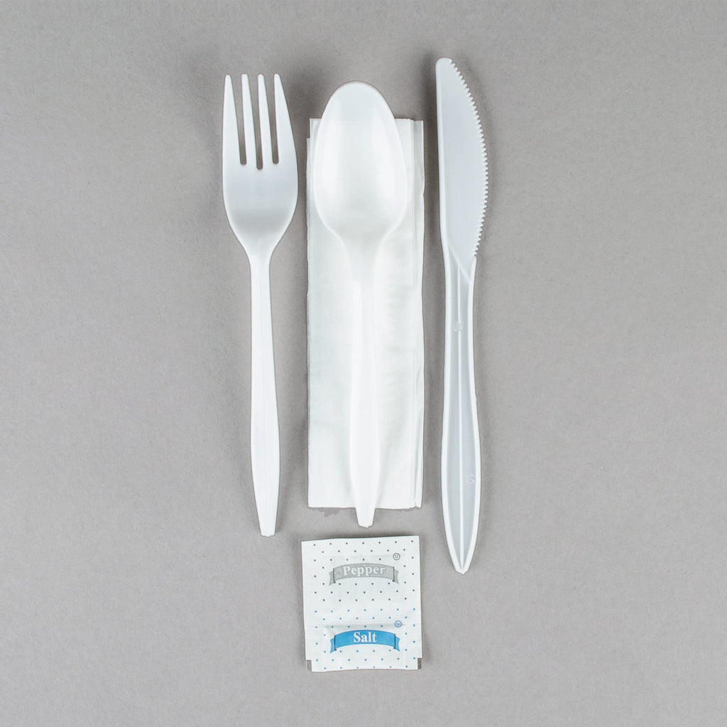 KitchenDine Wrapped Disposable Cutlery Set with Napkin

