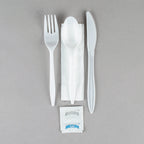 KitchenDine Wrapped Disposable Cutlery Set with Napkin

