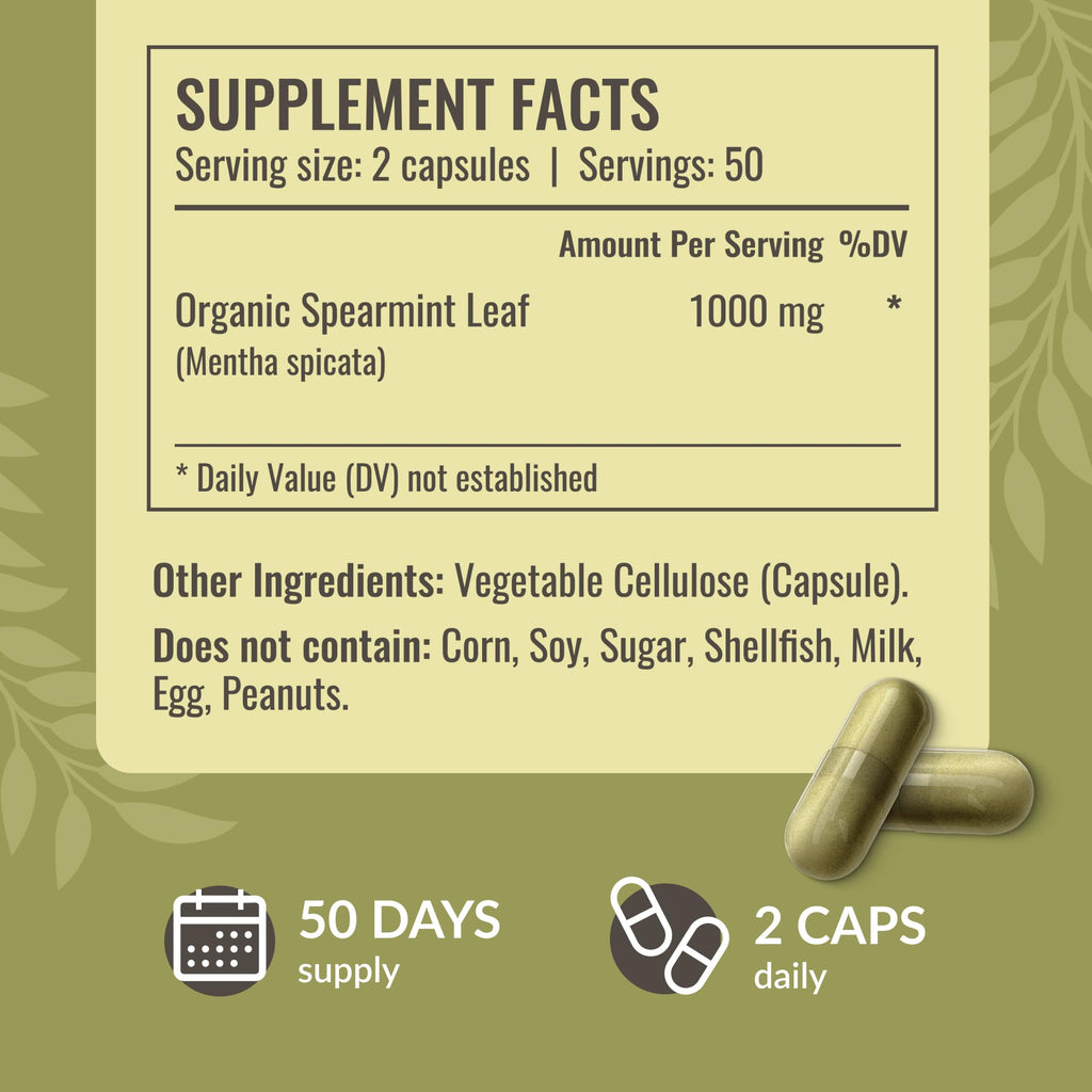 Herbamama Spearmint Capsules for Digestive Health

