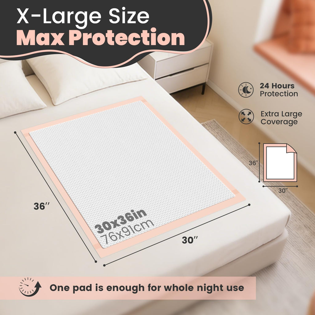 MKISS Bed Pads for Incontinence | Leakproof Underpads

