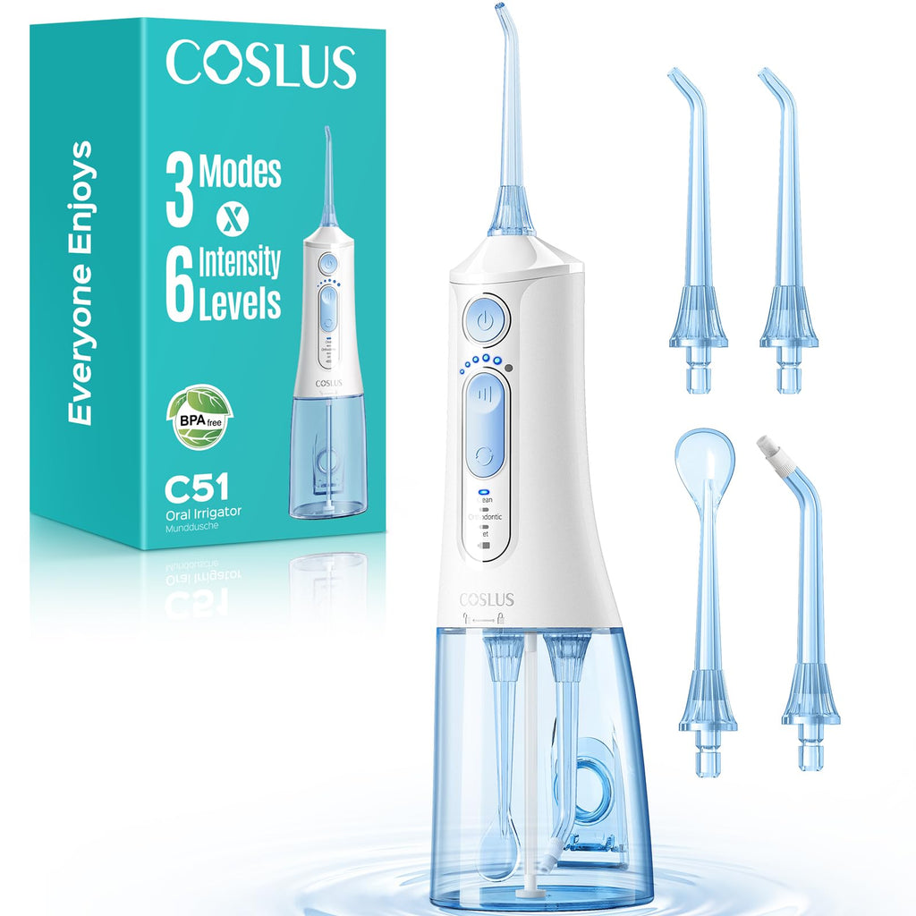 COSLUS C51 Portable Water Flosser - 3 Modes & 6 Settings

