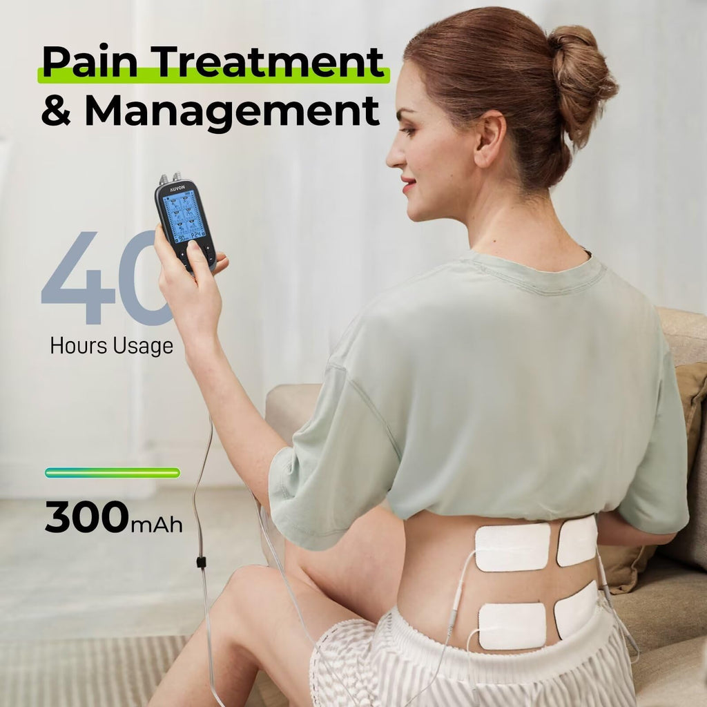 AUVON 3-in-1 TENS EMS Massager for Pain Relief | Rechargeable

