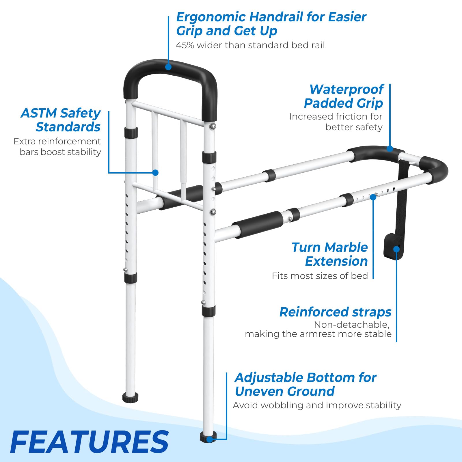 BigDolphin Bed Rail for Elderly Safety – ASTM-Certified

