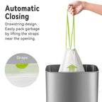 Ninestars Extra Strong White Trash Bags with Drawstring

