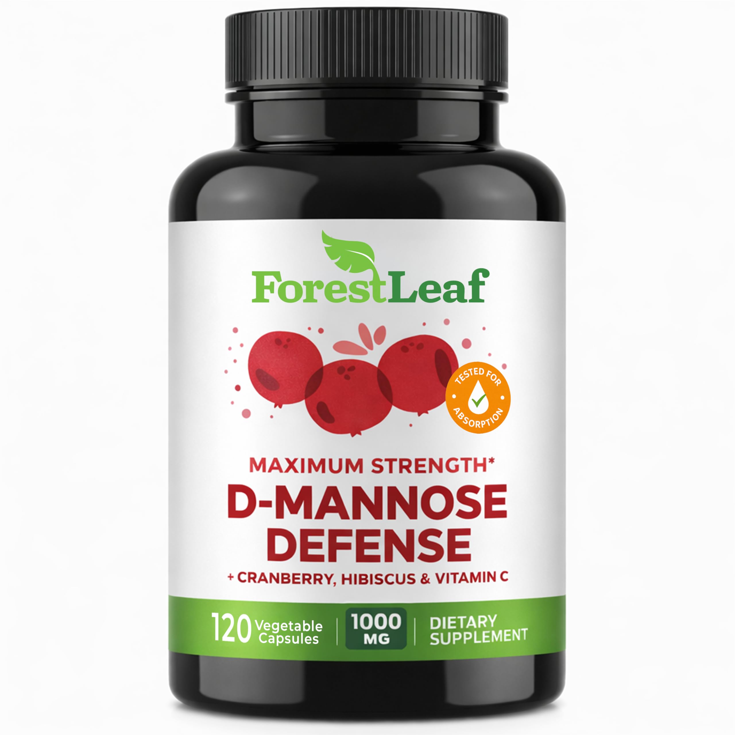 ForestLeaf D-Mannose 1000mg Capsules Urinary Tract Support


