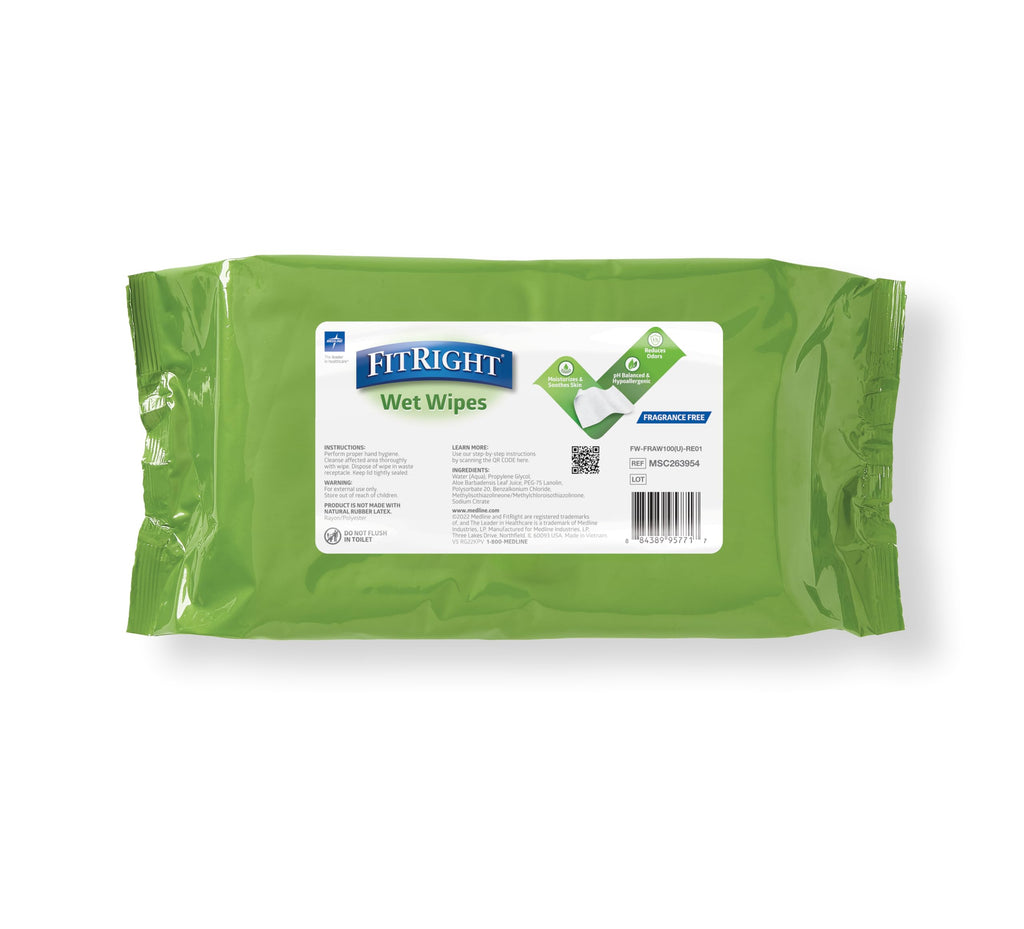FitRight Aloe Personal Cleansing Wipes for Adults

