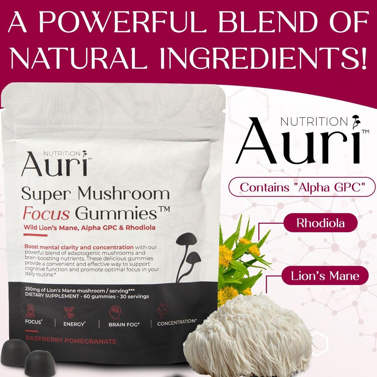Auri Nutrition Focus Gummies - Cognitive Support


