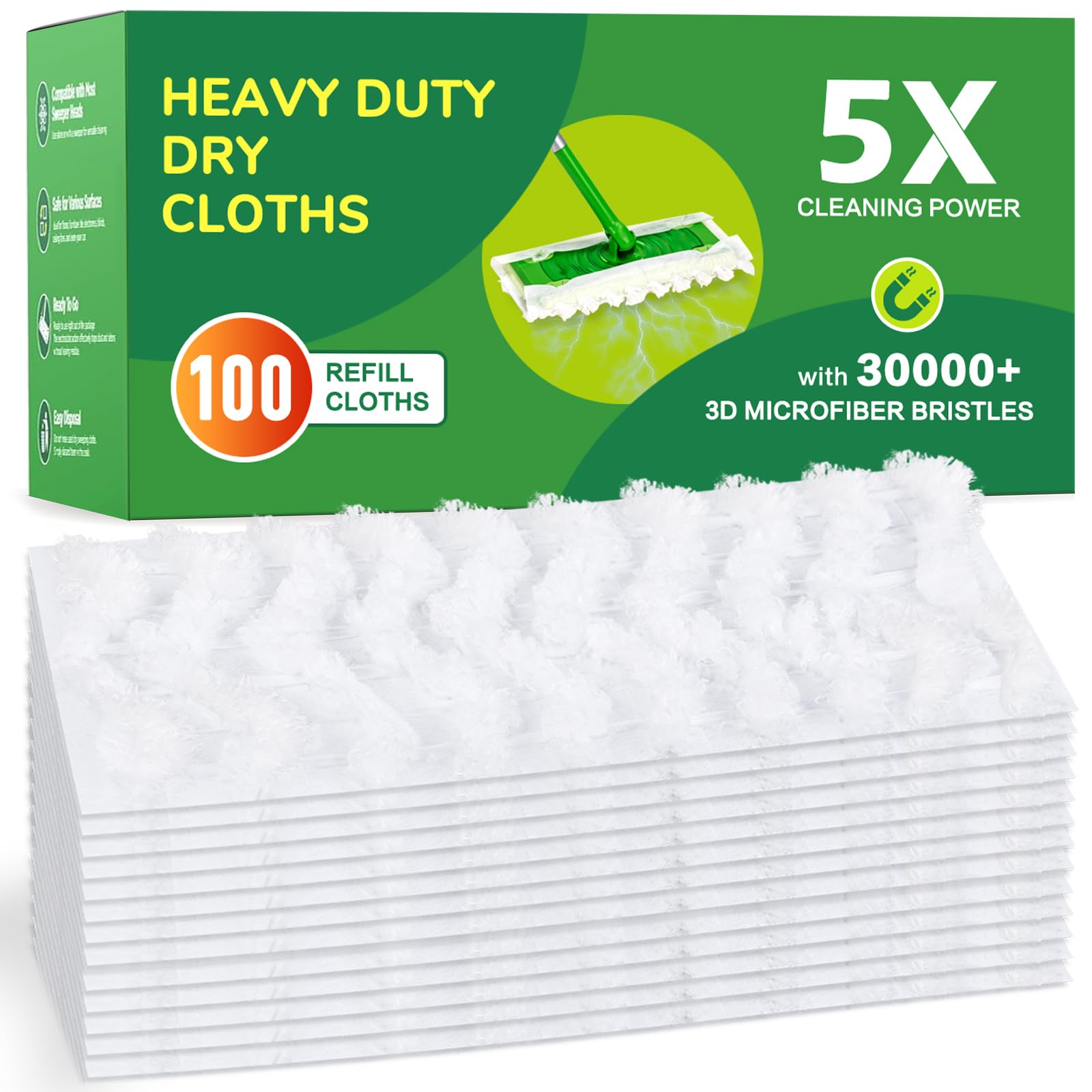 Swiffer Dry Sweeping Cloths - Heavy Duty Microfiber Pads


