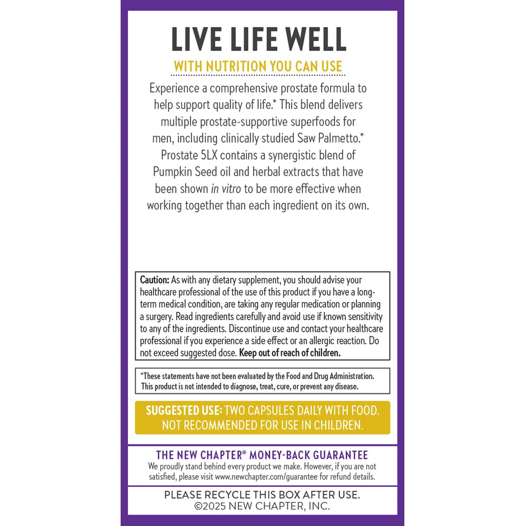 New Chapter Prostate 5LX Supplement with Saw Palmetto

