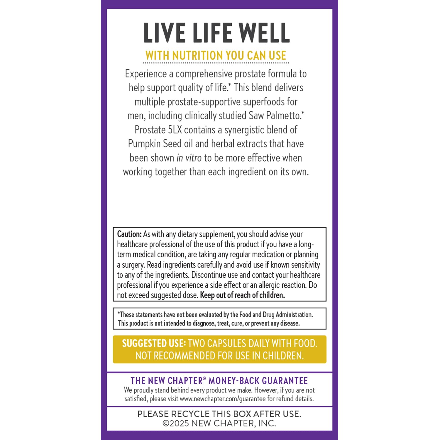 New Chapter Prostate 5LX Supplement with Saw Palmetto

