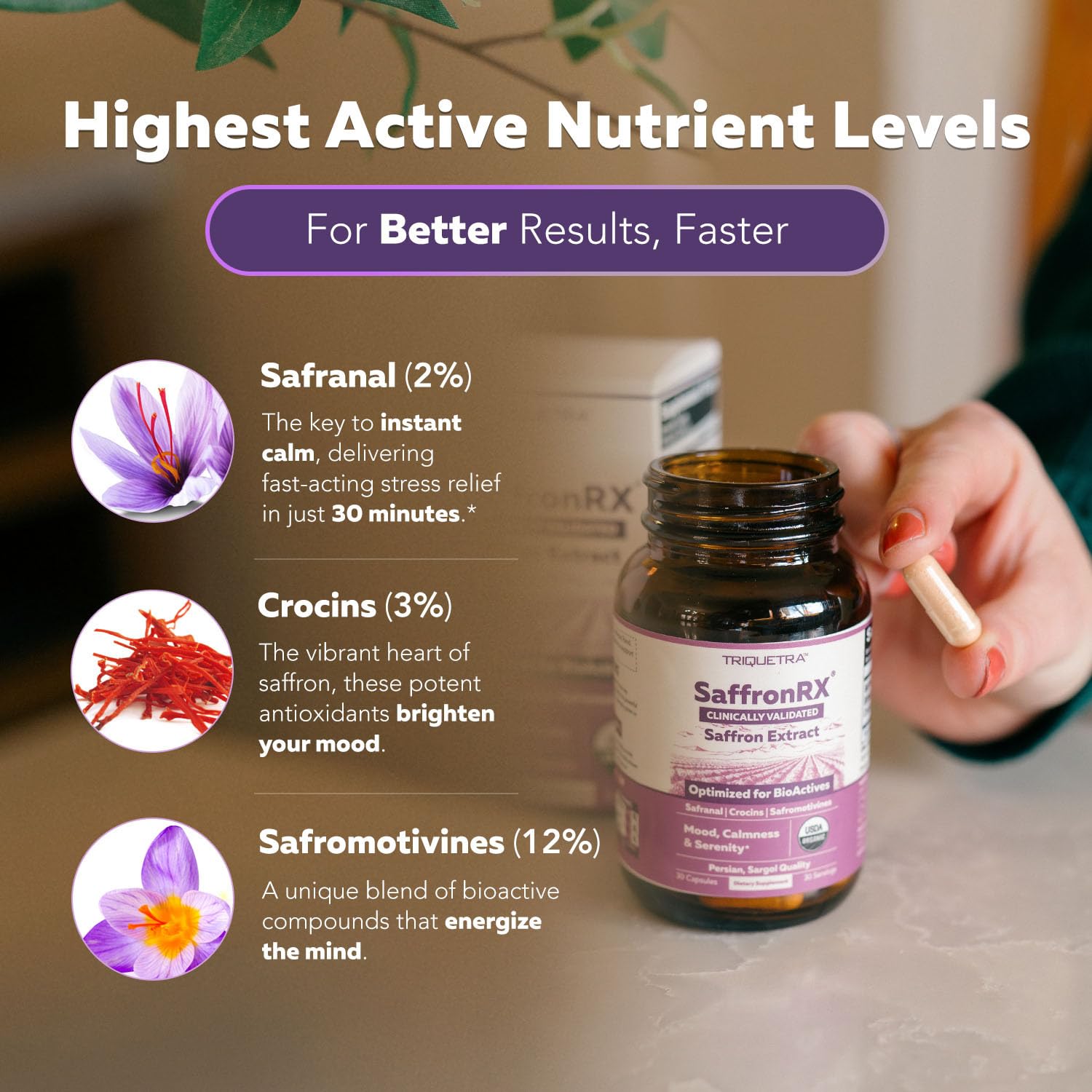 SaffronRX Organic Saffron Extract for Mood & Calm

