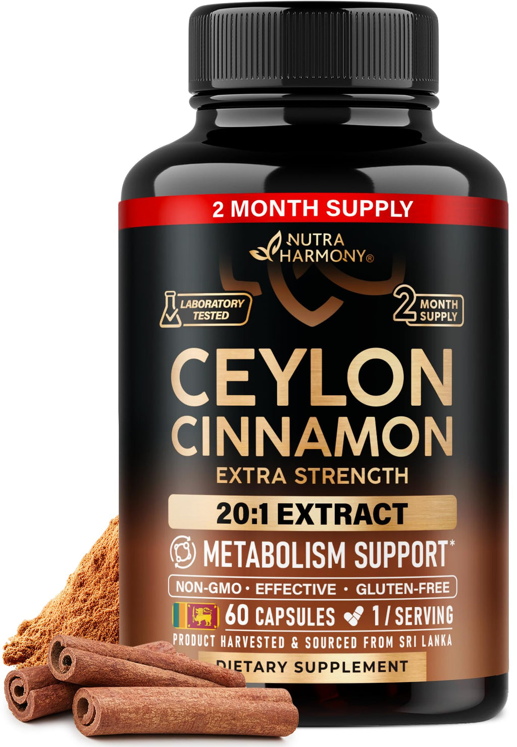 Ceylon Cinnamon Capsules Extra Strength for Metabolism


