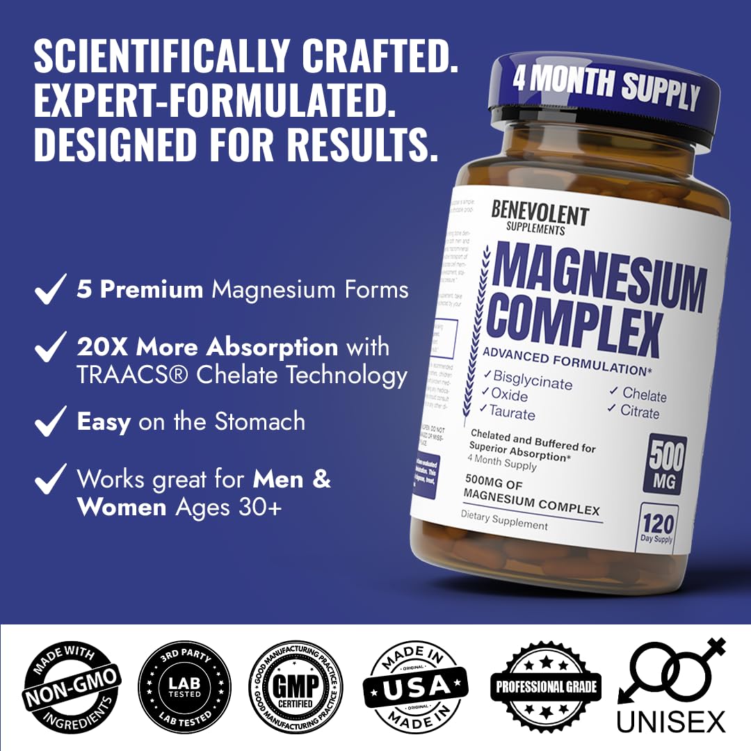 Magnesium Complex Supplement Benevolent Sleep and Muscle

