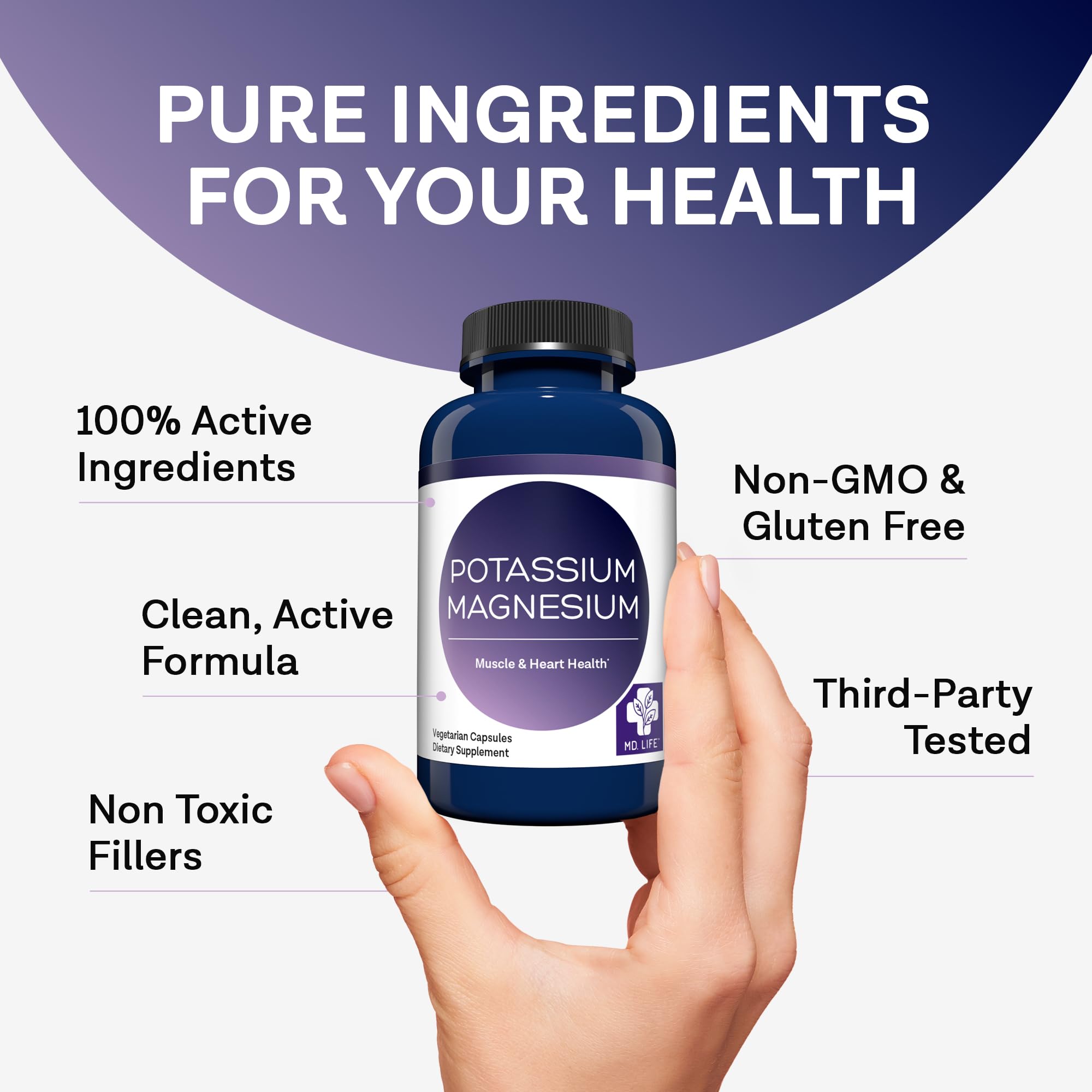 MD. Life Potassium Magnesium Supplement – High Absorption

