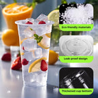 FLXzaszo Premium Disposable Plastic Cups with Lids

