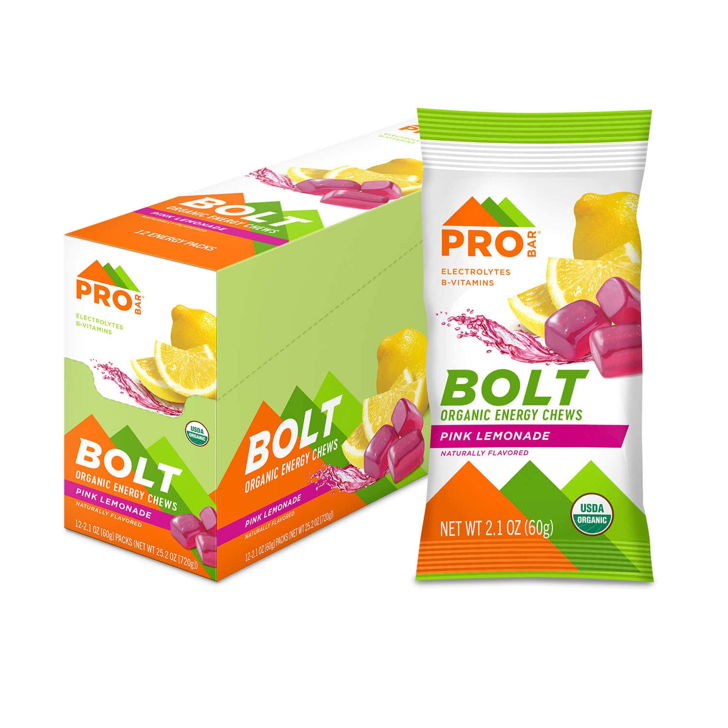 PROBAR Bolt Energy Chews - Organic Gummy Fuel with Electrolytes & B Vitamins