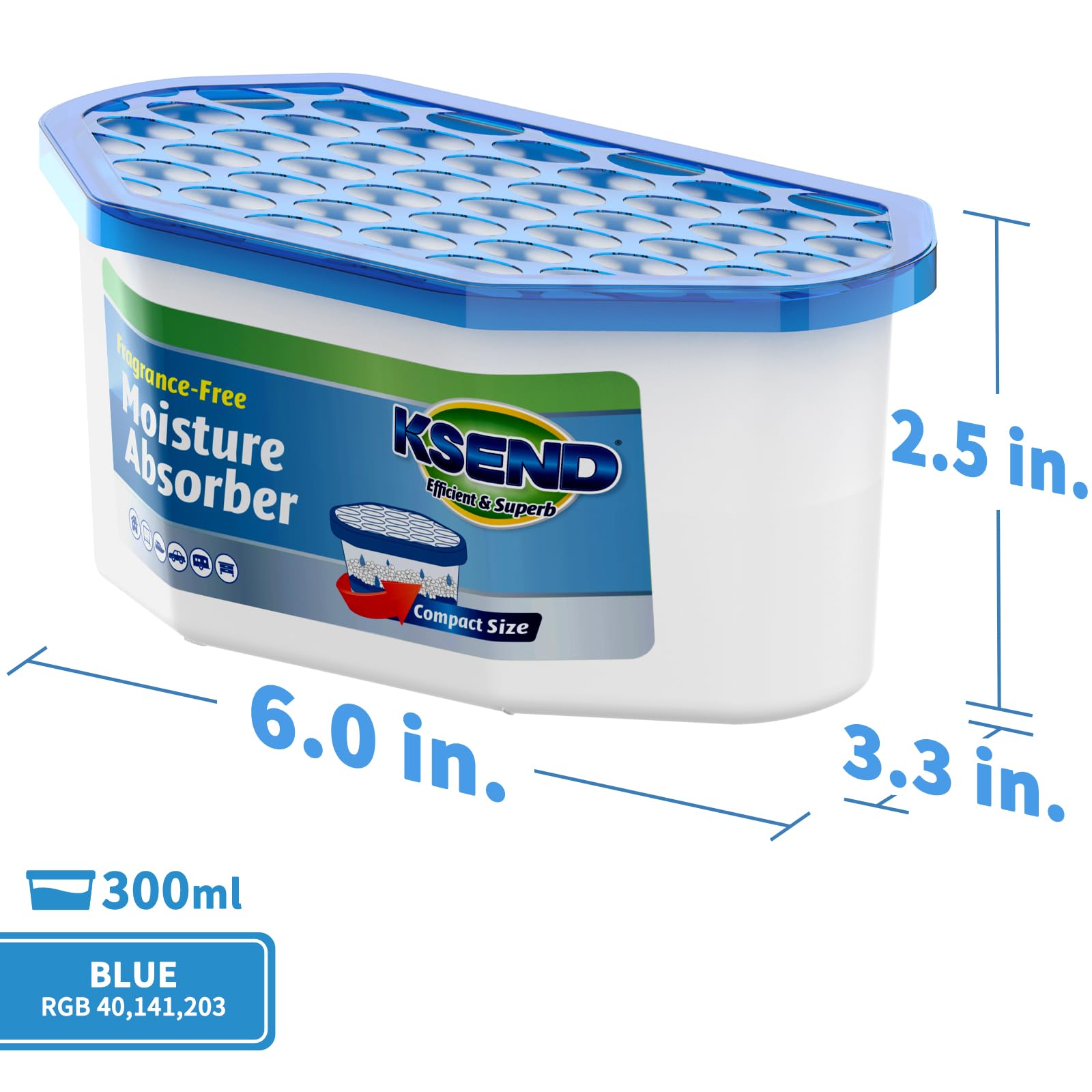 Ksend Moisture Absorber - Compact Closet Dehumidifier

