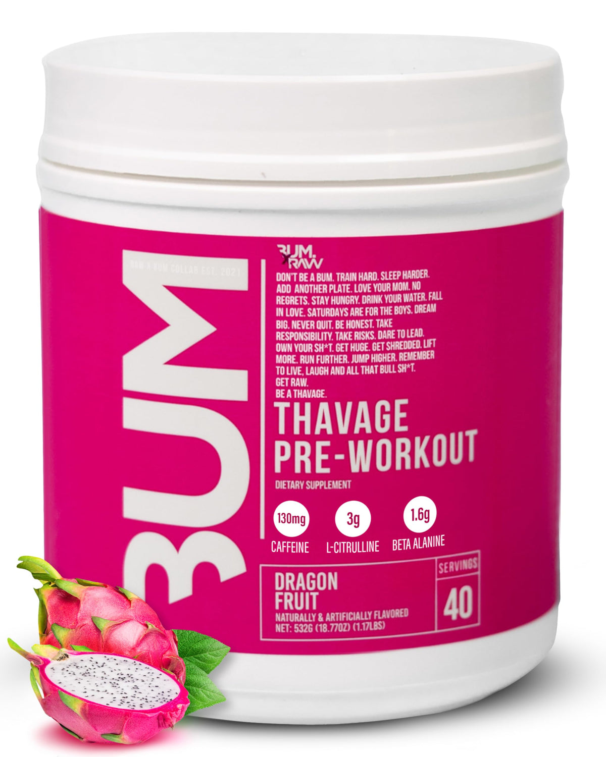 RAW Nutrition Pre-Workout Powder for Energy, Focus & Performance