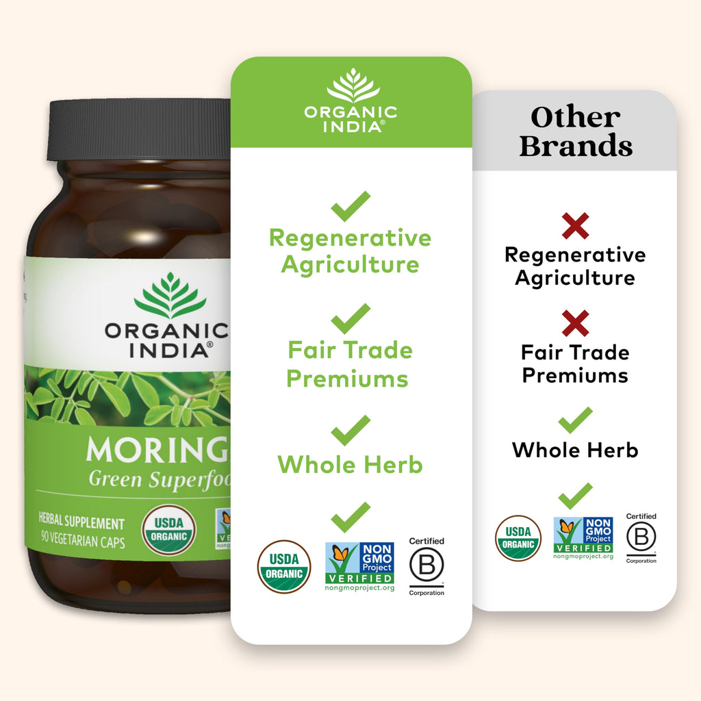 Organic India Moringa Herbal Supplement - Green Superfood

