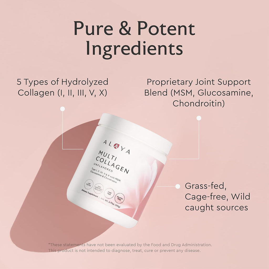 Alaya Multi Collagen Powder - Hair Skin Nails & Bone Health

