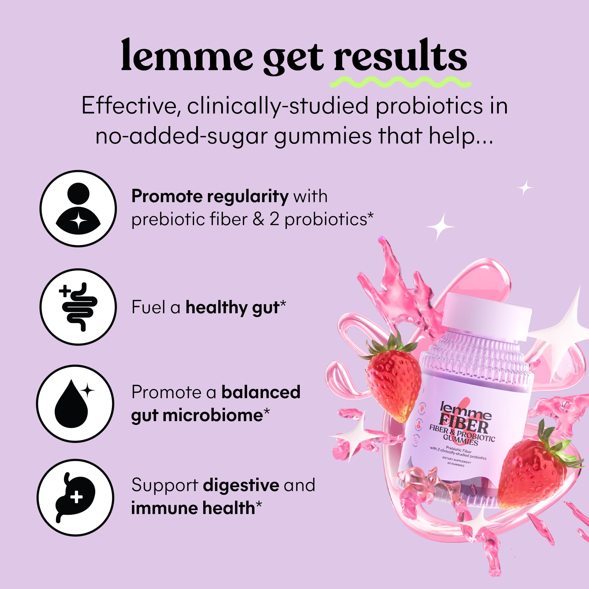 Lemme Fiber & Probiotic Gummies|Digestive Health

