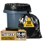 Tasker 55-Gallon Contractor Bags | Heavy Duty 3 Mil

