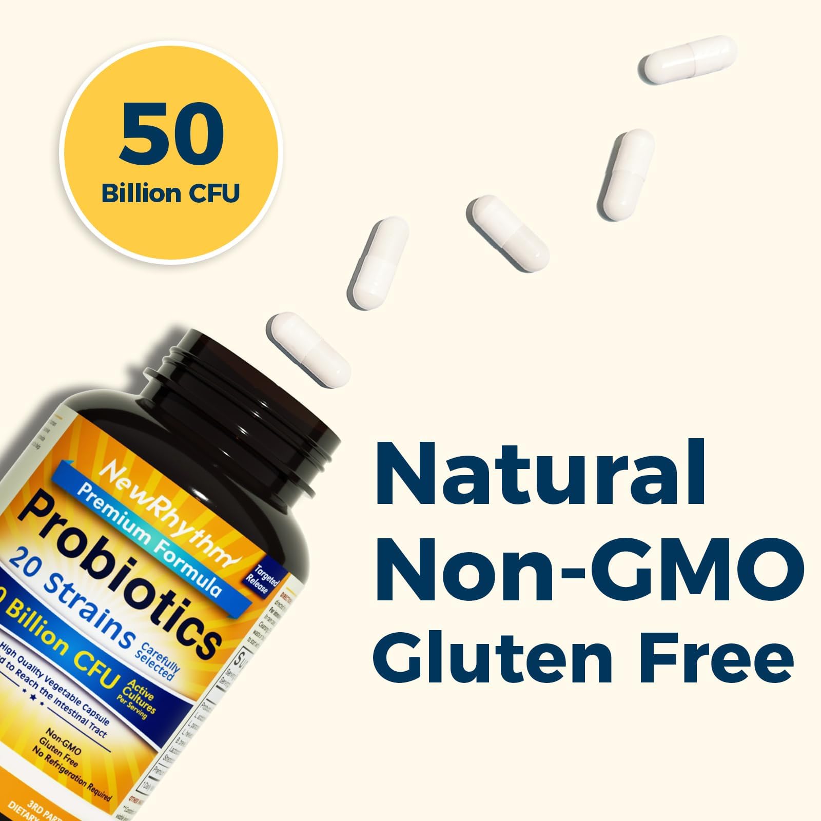 NewRhythm Probiotics 50 Billion CFU – Targeted Release

