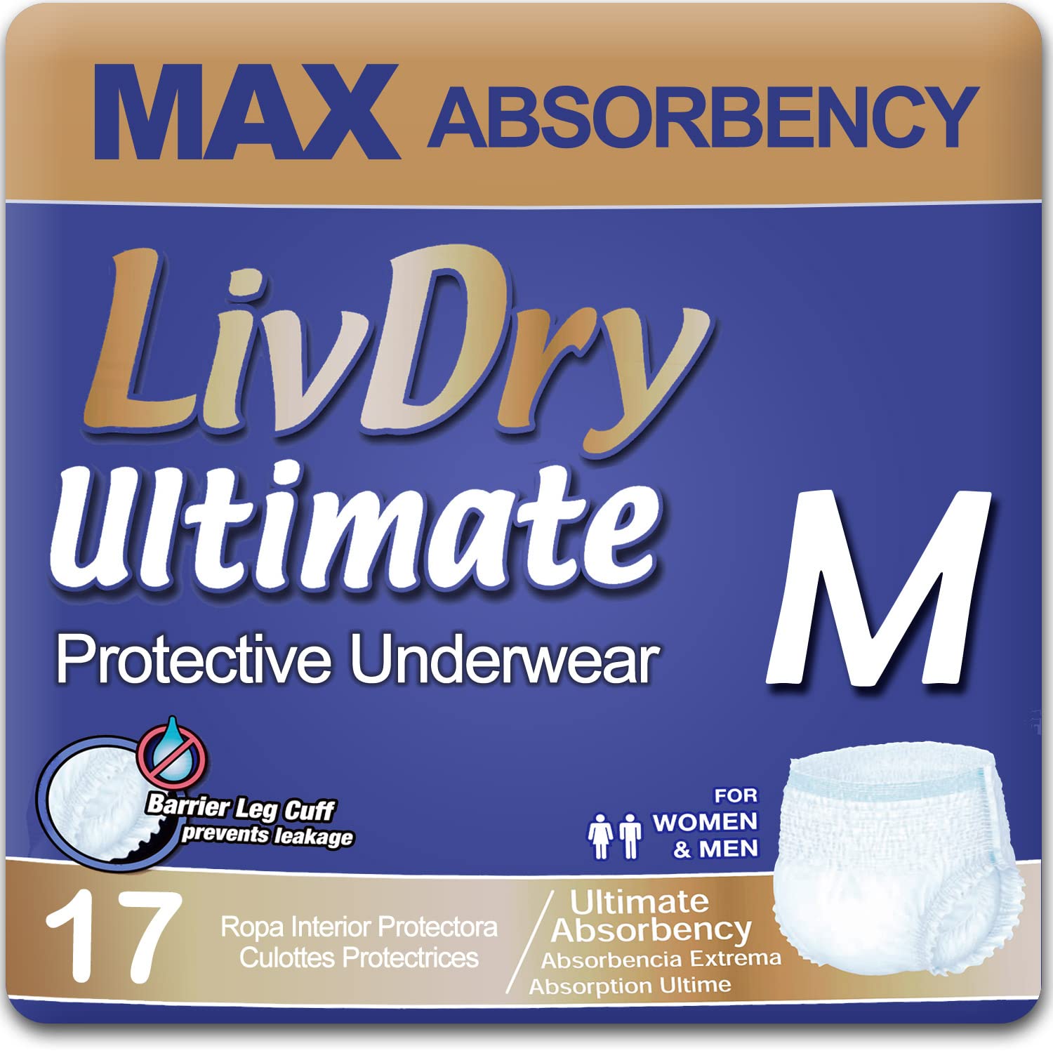LivDry Ultimate Adult Incontinence Underwear - Max Absorbent