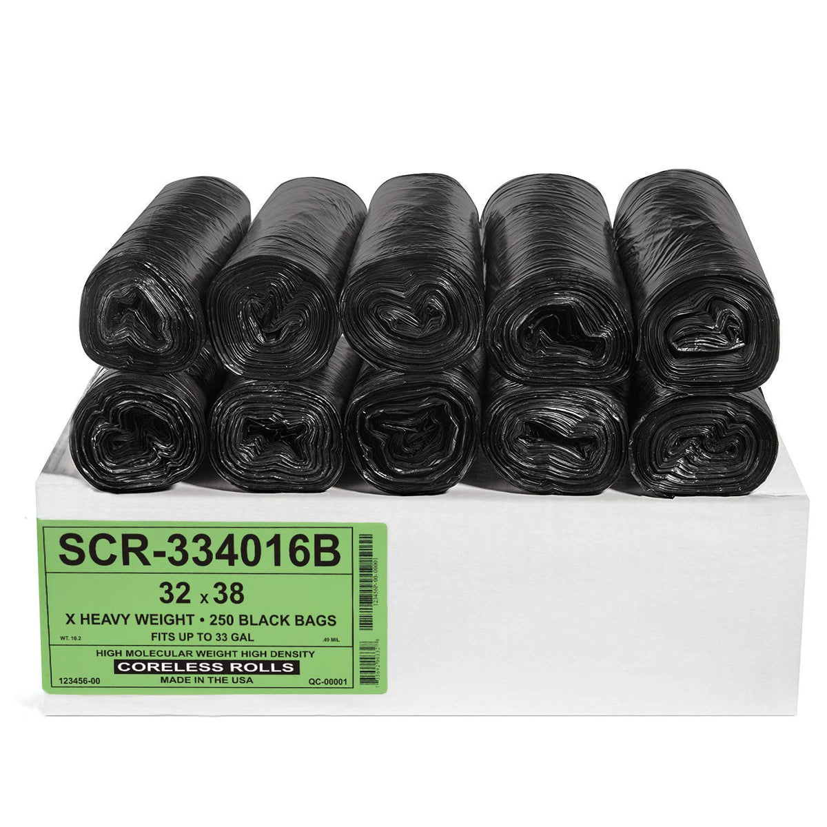 Aluf Plastics High-Density Trash Bags, Coreless Roll