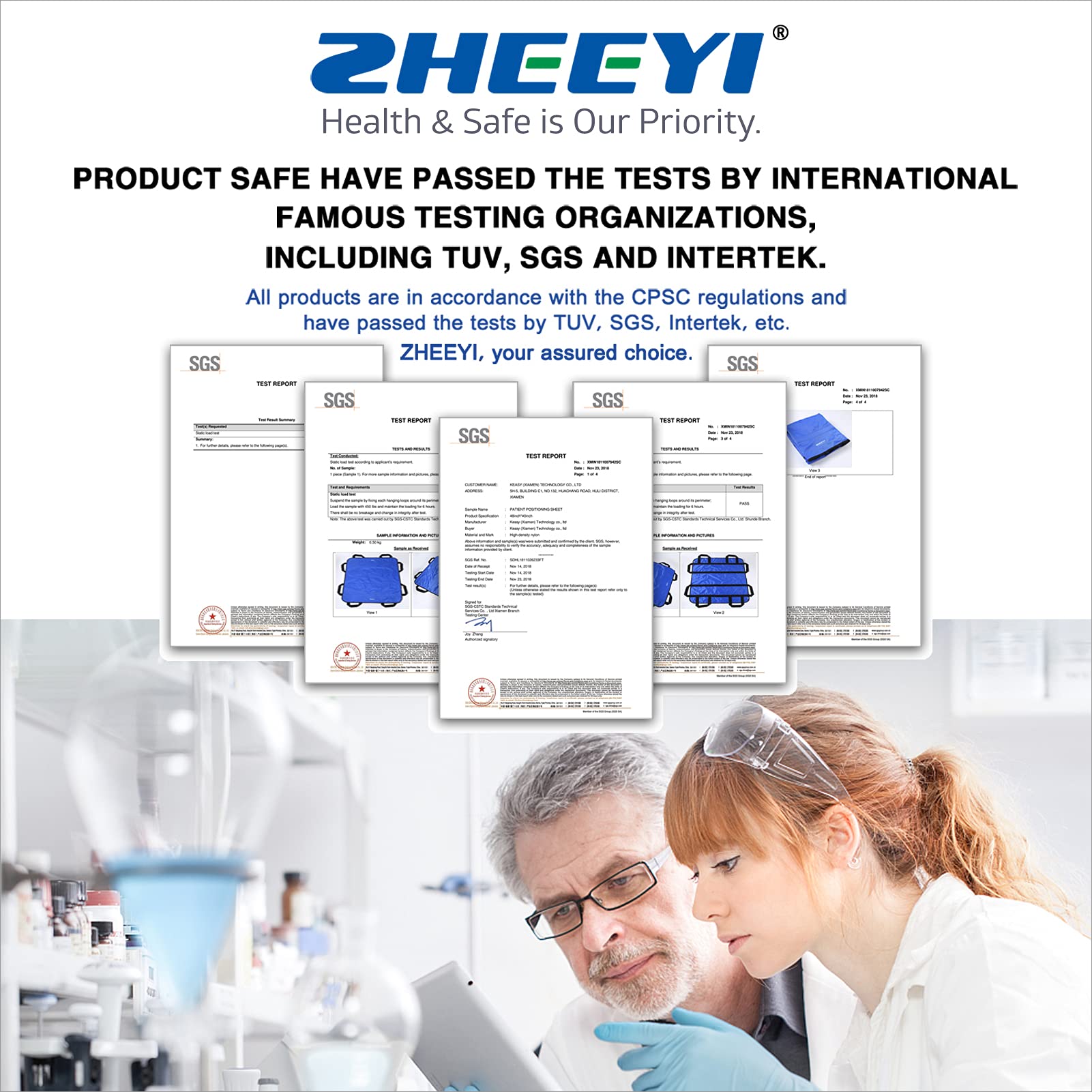 ZHEEYI Positioning Bed Pad with Reinforced Handles

