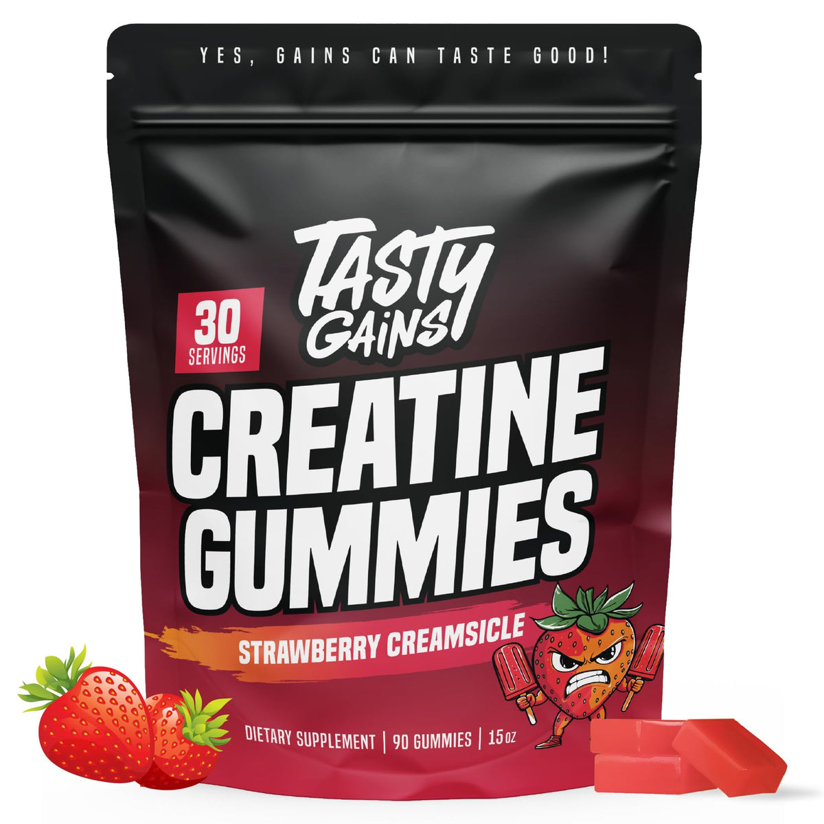 TASTY GAINS Creatine Gummies - Monohydrate for Muscle & Strength Support