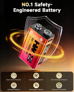 HW 9V Rechargeable Battery 1400mAh USB-C

