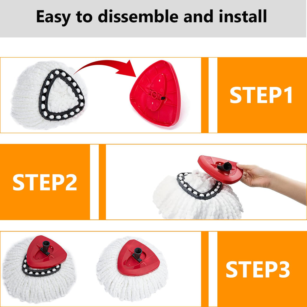 Spin Mop Replacement Heads 100% Microfiber | Cedar Compatible

